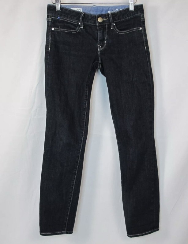 Gap 1969 Womens 0 Jeans Dark Blue Denim Wash 25/0 Always Skinny 28x28 Stretch
