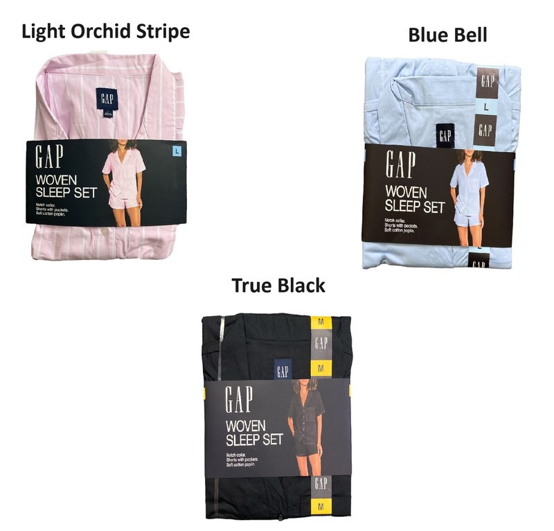 GAP Ladies Cotton Poplin Short Sleeve Notch Collar Woven Sleep Set GP004095