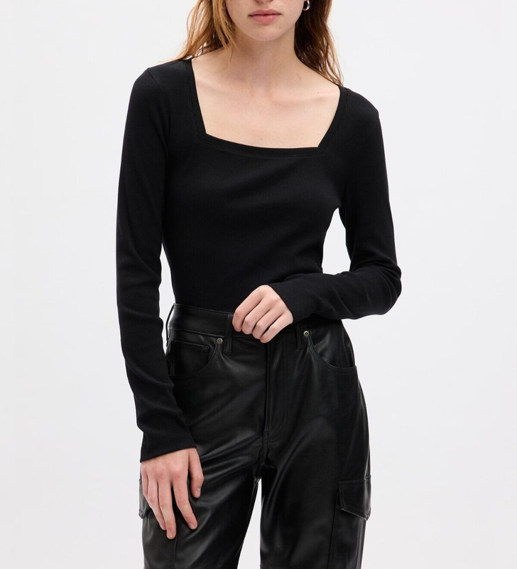 GAP Modern Rib Square-Neck Cropped T-Shirt #824319
