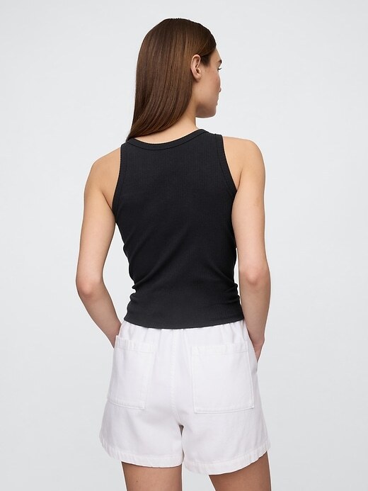 Gap Ribbed Scoopneck Tank Top Black OR White NEW XS-XL