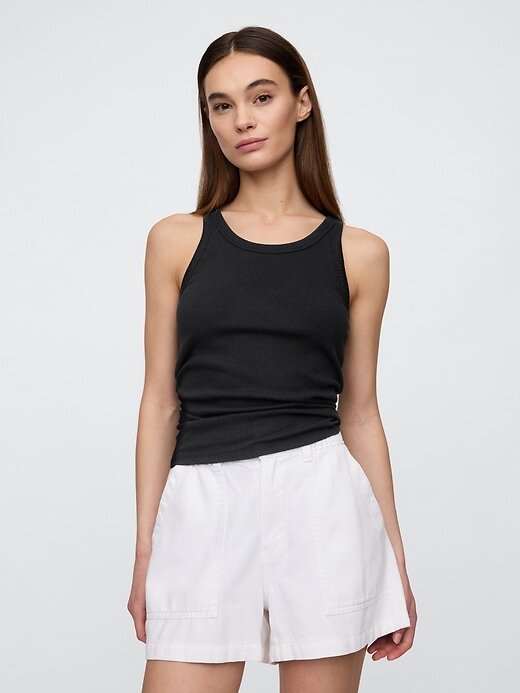 Gap Ribbed Scoopneck Tank Top Black OR White NEW XS-XL
