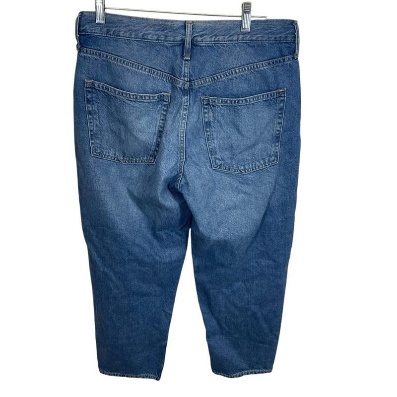 Gap Women’s Barrel Leg High Rise Jeans Distressed Size 28 Cotton