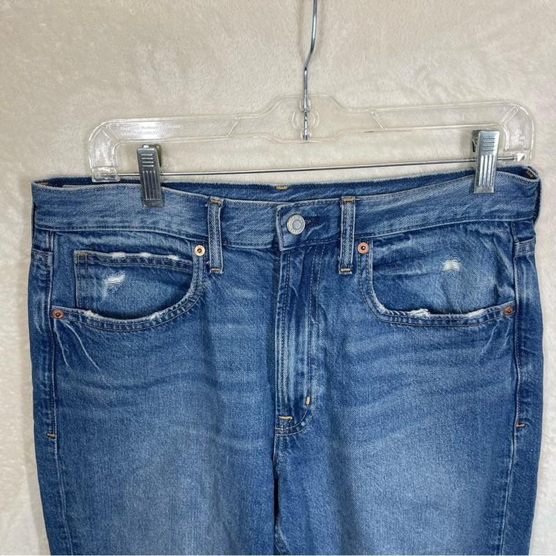 Gap Women’s Barrel Leg High Rise Jeans Distressed Size 28 Cotton