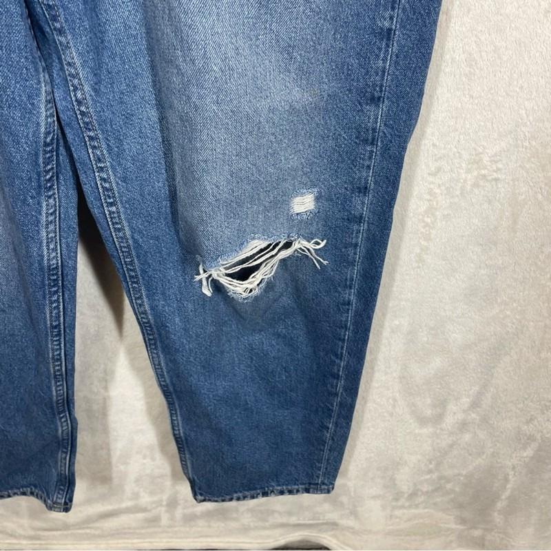 Gap Women’s Barrel Leg High Rise Jeans Distressed Size 28 Cotton
