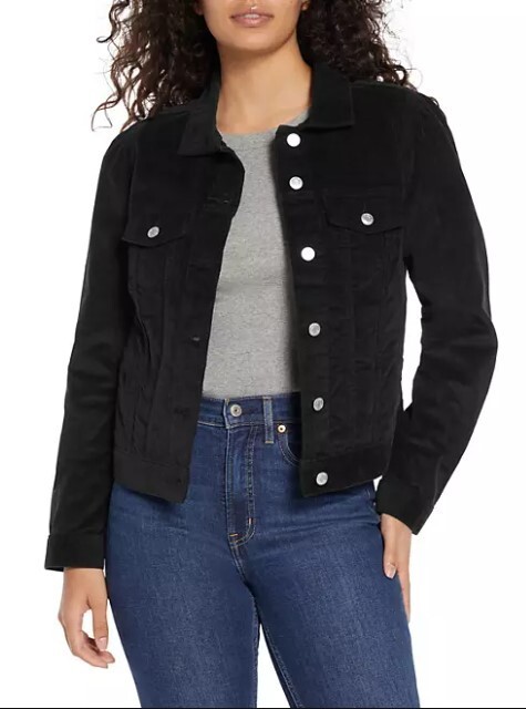 Gap Women's Corduroy Jacket Size Small True Black Free Shipping