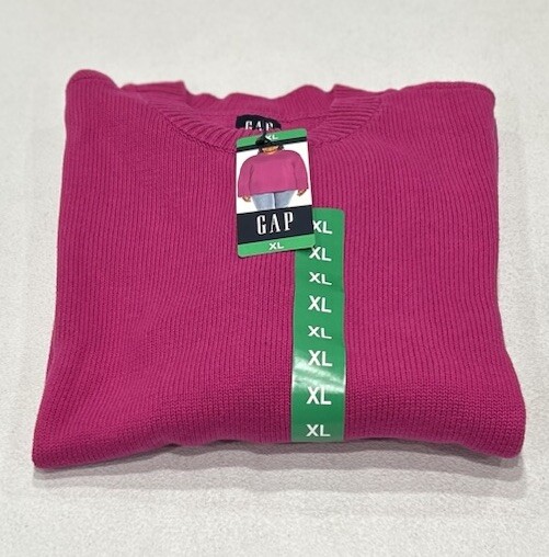 GAP Women's Crewneck Long Sleeve Cotton Pullover Pink Size XL