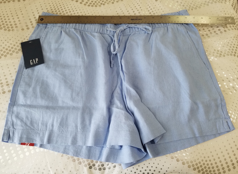 Gap Women's Linen Pull On Short Size Extra Large Blue