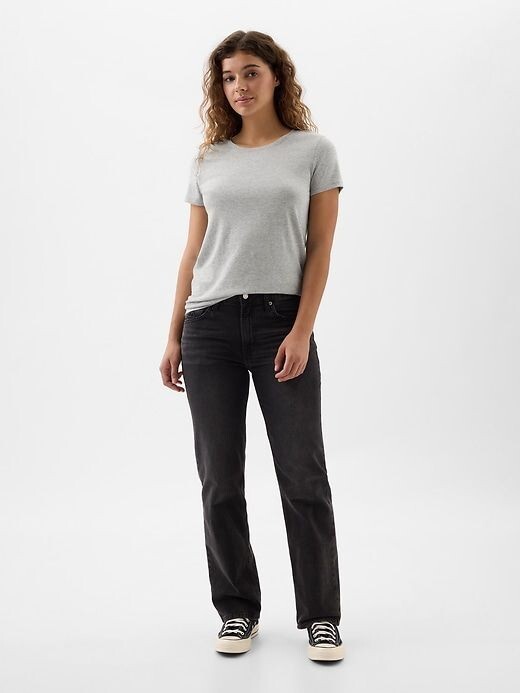 GAP Women's Size M Crew Neck Soft Cotton/Modal Favorite T-Shirt- Light Gray Marl