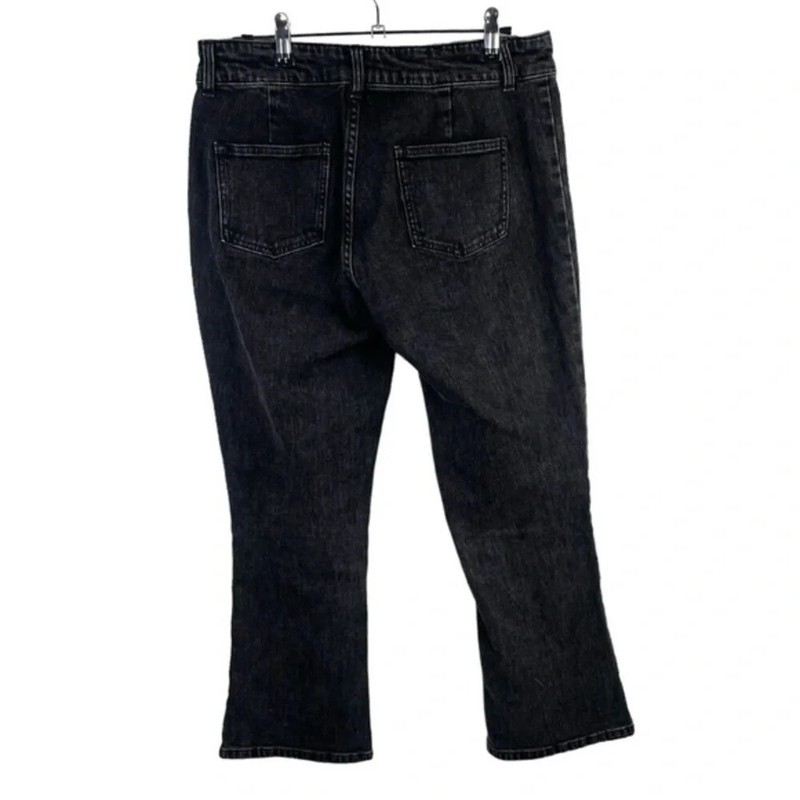 Generation Love Black Amirah Cropped Kick Flare Jean Size 28"