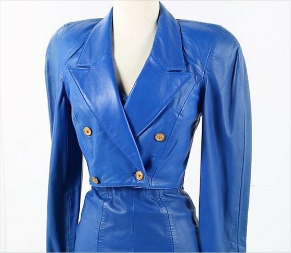 Genuine Leather Dress Handmade Lambskin Leather Dress Plus Size Custom Made