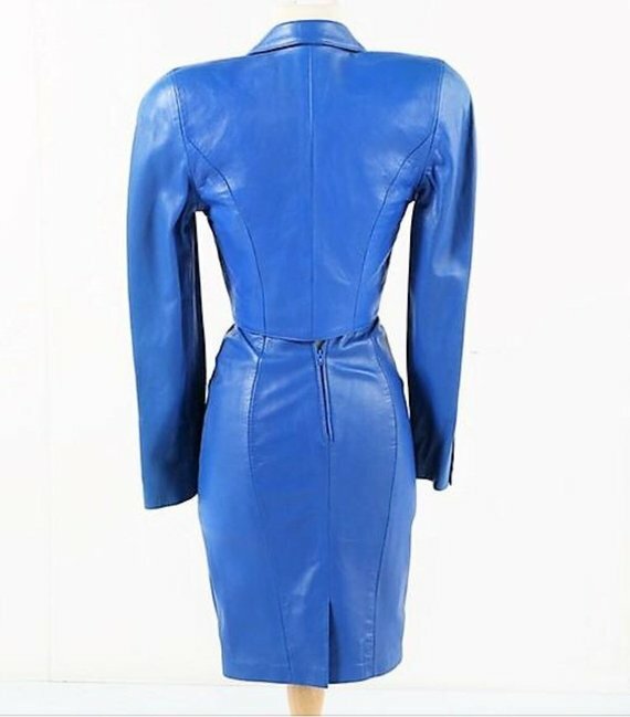 Genuine Leather Dress Handmade Lambskin Leather Dress Plus Size Custom Made