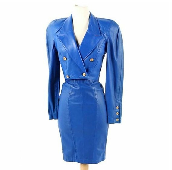 Genuine Leather Dress Handmade Lambskin Leather Dress Plus Size Custom Made