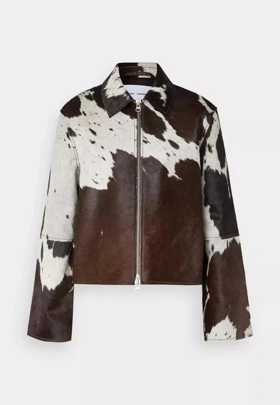 Genuine Women Cowhide Natural Hair On Cow Skin Leather Jacket