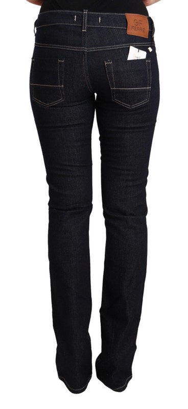 GF FERRE Jeans Black Cotton Stretch Low Waist Skinny Women Denim S. W27 RRP $300