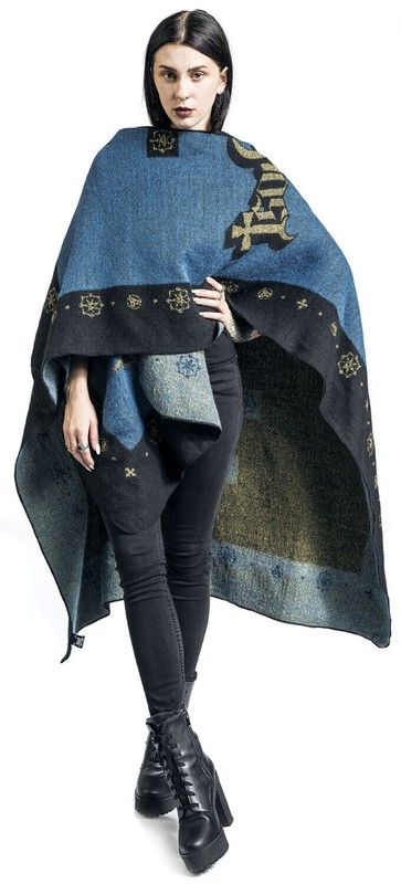 Ghost Cardigan Cape Progressive Rock Band Black Blue Poncho Jacket One Size