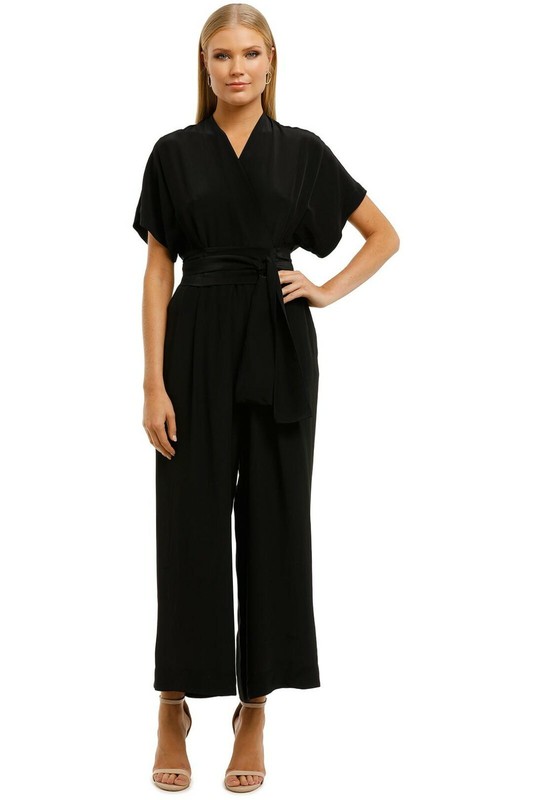 GINGER AND SMART Whisper Jumpsuit Black Party Size 10 AU RRP 559 WITH DEFECTS