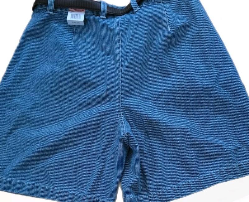 Gloria Vanderbilt Shorts Size 10 Womens Blue With White Crosshatch Stripes