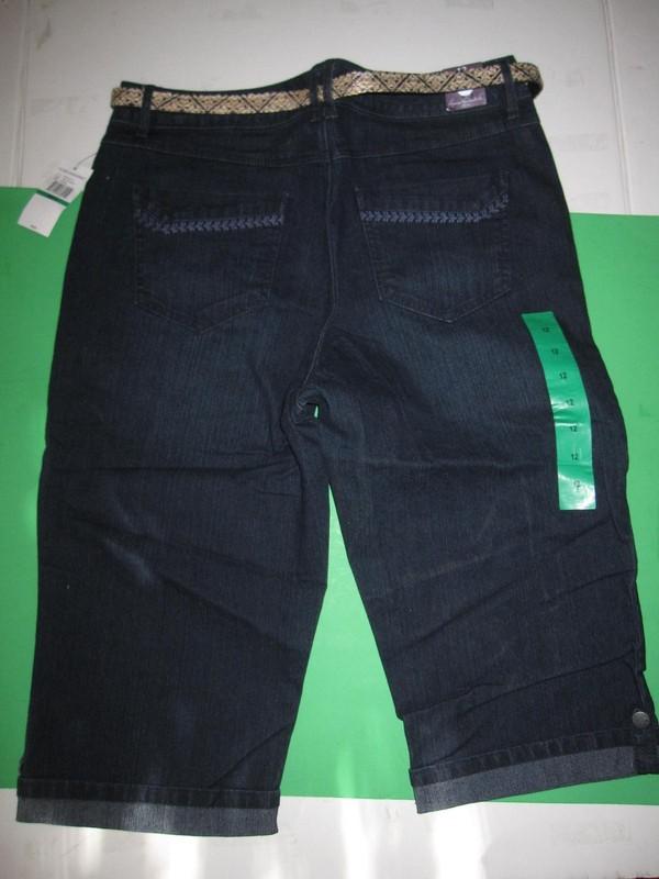Gloria Vanderbilt Size 12 Women Marnie DK Blue Denim Skimmer/Capri Preston Wash