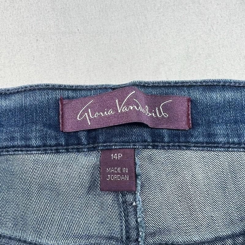 Gloria Vanderbilt Tampered Jeans Womens Size 14 Petite 14P Blue Denim New
