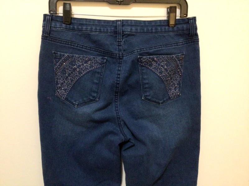 Gloria Vanderbilt Women's Slimming Jean Capri Shorts 10 Sparkle Pockets #CB32-1