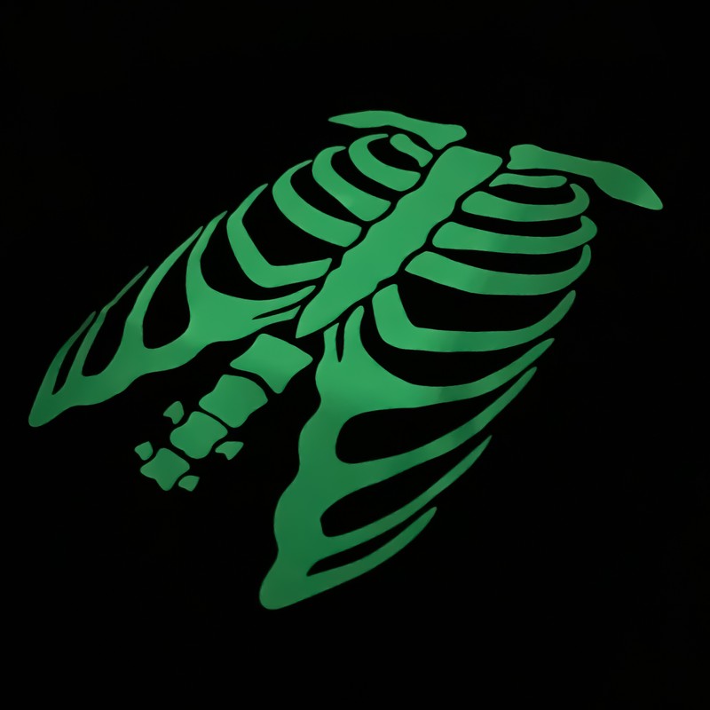 Glow In The Dark Long Sleeve Skeleton T Shirt Fancy Dress Halloween Scary Out