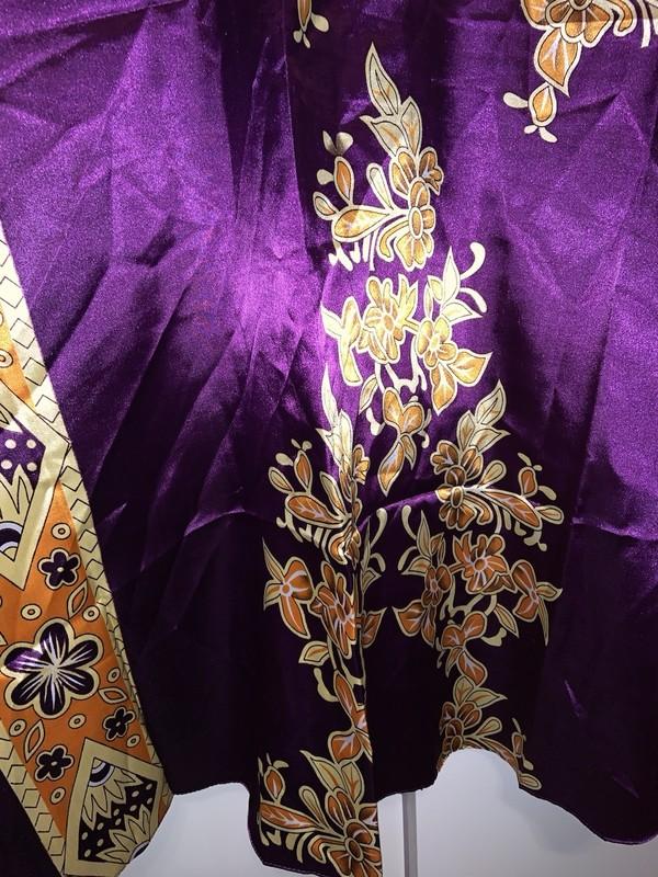 Goddess Winlar Long Kaftan Women Satin Dress One Size Multi Colors Dark Purple