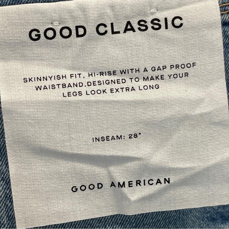 Good American Good Classic Slim Bootcut Blue Jeans Size 0 Waist 25