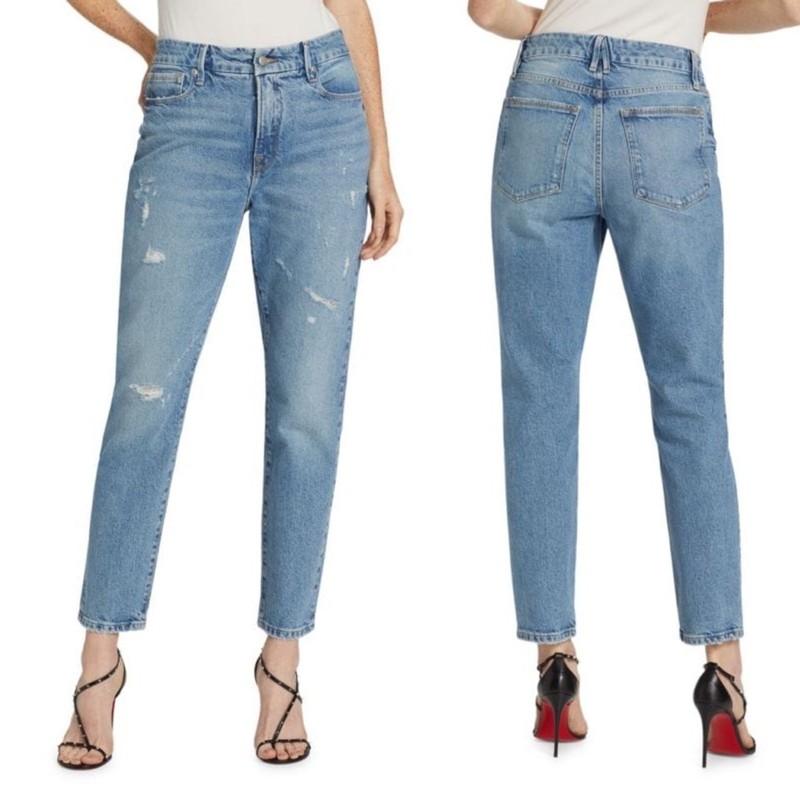 Good American Good Classic Slim Bootcut Blue Jeans size 0 waist 25