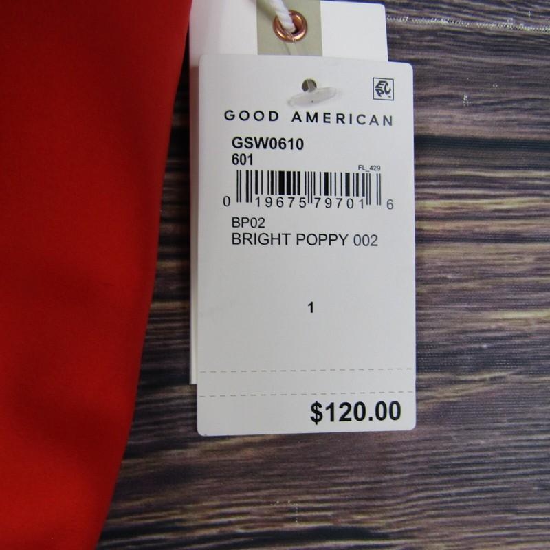 Good American NEW Small Size 1 Red Sculpt Corset One Piece Swimsuit Swim Beach