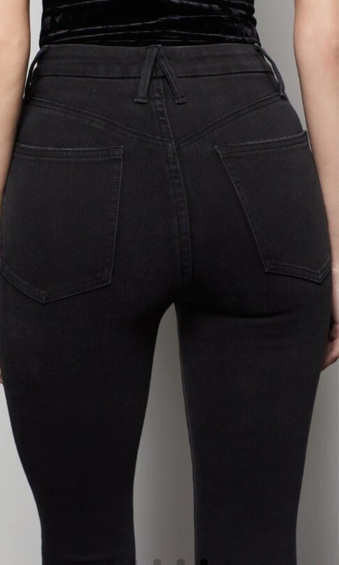 Good American Size 24 Plus Good Legs Extreme V Denim Skinny Jeans NEW NWT Black