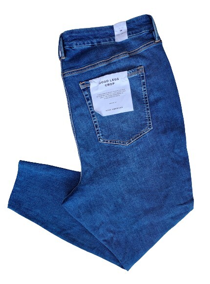 Good American Size 26 Plus Good Legs Crop Denim Skinny Jeans NEW NWT Fray Hem