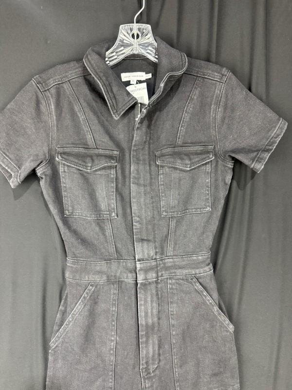 Good American Womens Black Cotton Blend Fit For Success One-Piece Jumpsuit Sz 0