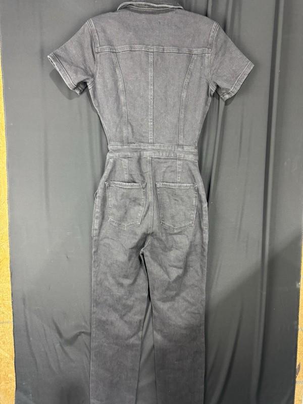 Good American Womens Black Cotton Blend Fit For Success One-Piece Jumpsuit Sz 0