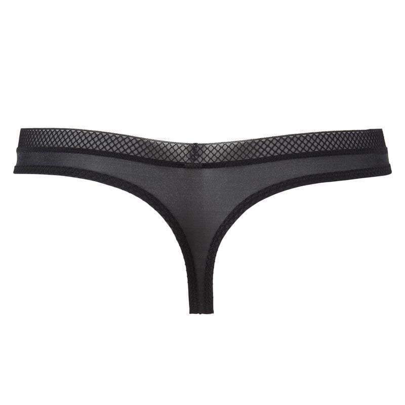 Gossard Glossies Sheer Mesh Thong Panty New Sexy Transparent Lingerie Black 6276