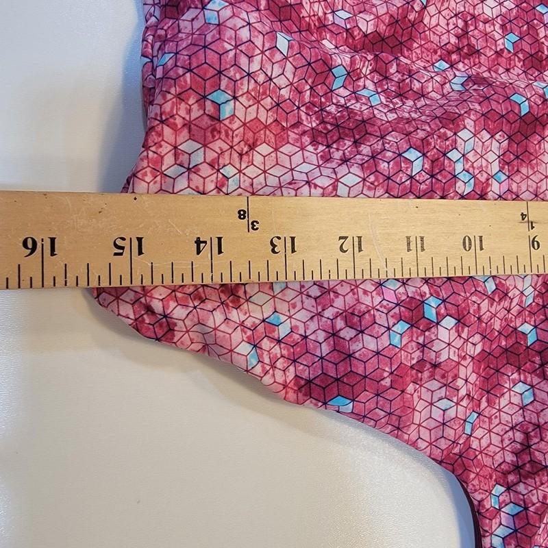 Gossip Swimsuit Tankini Top Sz L Racerback Pink Multi Lightly Padded