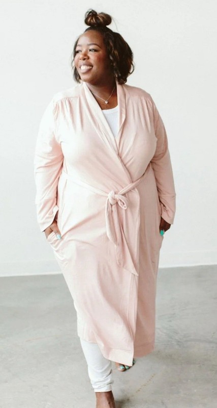 Goumi Robe Mama Bamboo Organic Cotton Rose Size XL/XXL