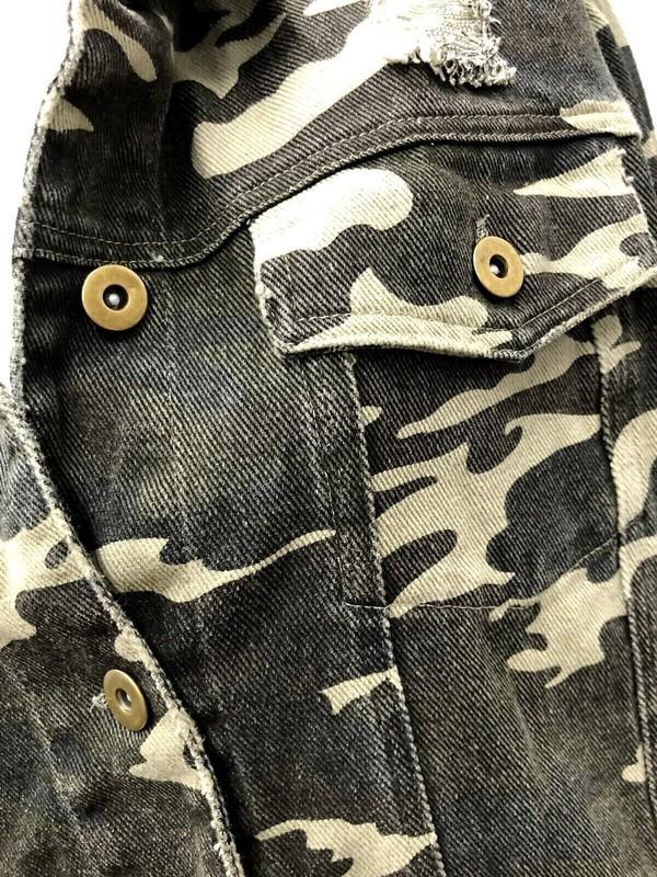 Grace & Emma Womens Right On Target Camo Distressed 100% Cotton Jacket Choose Sz