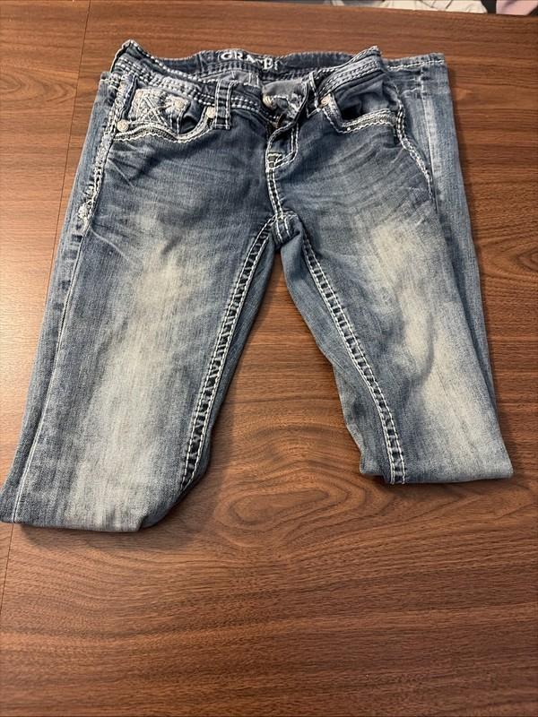 Grace In LA Women’s Distressed Denim Jeans Size 25