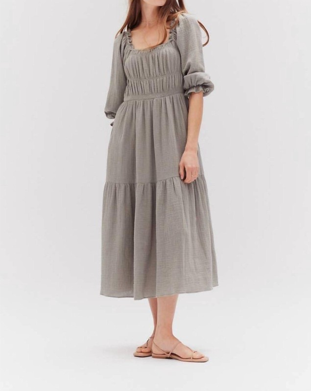 Grade & Gather Cotton Gauze Midi Dress Size S