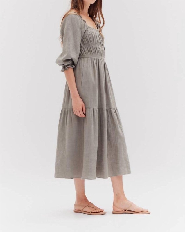 Grade & Gather Cotton Gauze Midi Dress Size S