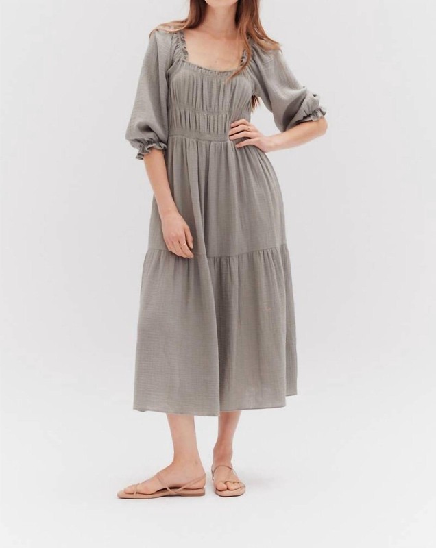 Grade & Gather Cotton Gauze Midi Dress Size S