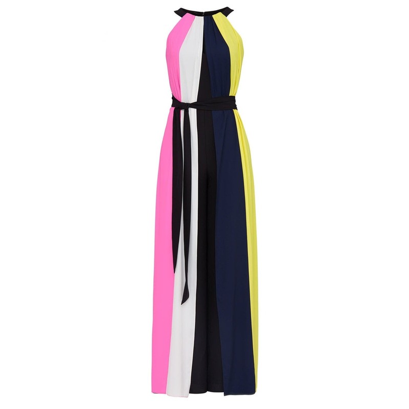 Great Jones Wide Leg Color Block Jumpsuit Sleeveless Pockets Size XS