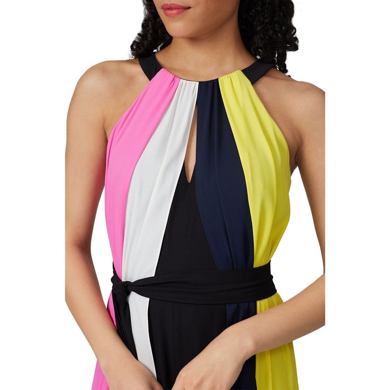 Great Jones Wide Leg Color Block Jumpsuit Sleeveless Pockets Size XS