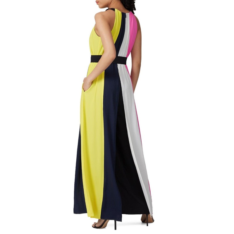 Great Jones Wide Leg Color Block Jumpsuit Sleeveless Pockets Size XS