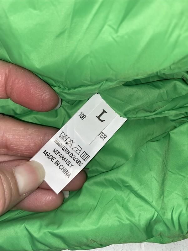 Green Zip Up Padded Collar Cropped Puffer Quilted Vest Jacket Women Size L New