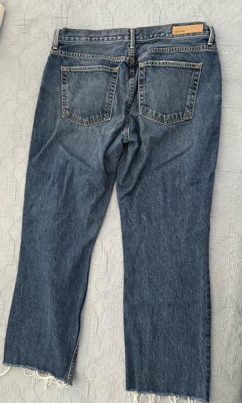 GRLFRND Tatum Mid-Rise Micro Bootcut Only Lies Cropped Cotton Blue Jeans Size 30