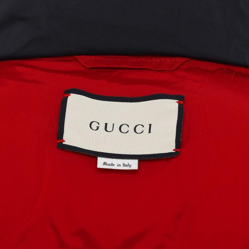 Gucci Women's Detachable Hood Sleeve Logo Long Jacket Quilted Polyamide
