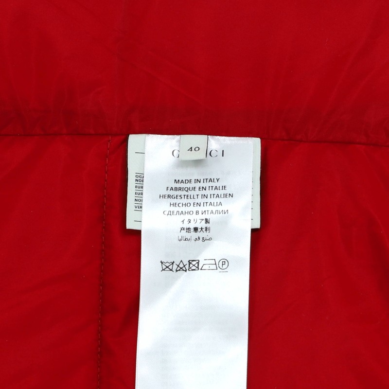 Gucci Women's Detachable Hood Sleeve Logo Long Jacket Quilted Polyamide