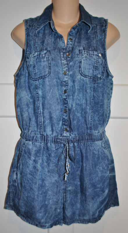 GUESS Fawna Denim Romper Acid Wash size S/P New
