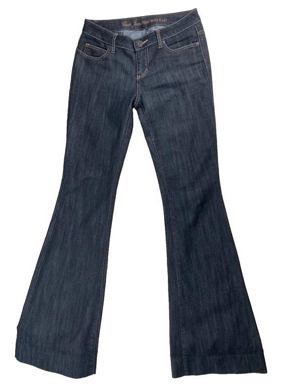 GUESS Jeans Women's 26 Fergie Ultra Flare Low Rise Dark Wash Blue Denim Stretch